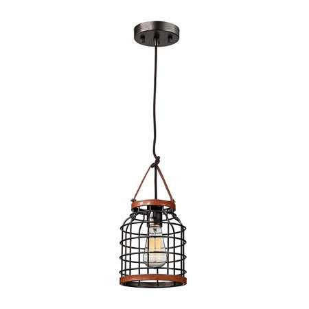 ELK SHOWROOM Purcell 7'' Wide 1Light Mini Pendant, Iron 14306/1